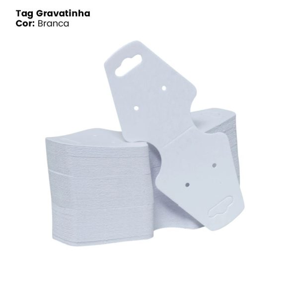 Tag Gravatinha para Brincos e Colares cor Personalizada ou pronta entrega na cor branca
